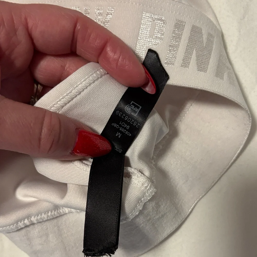 PINK Victoria's Secret Sports Bras - Dark Green and White Size- Medium - Picture 6 of 11